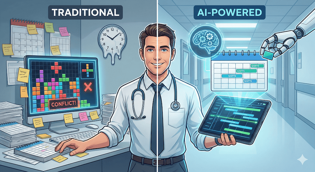 Stop Playing "Shift Tetris": Why Healthcare Administrators Are Switching to AI-Powered Scheduling